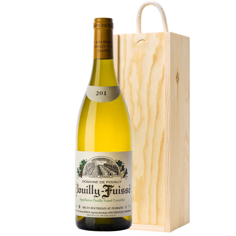 Domaine de Pouilly Pouilly-Fuisse 70cl in Wooden Sliding lid Gift Box